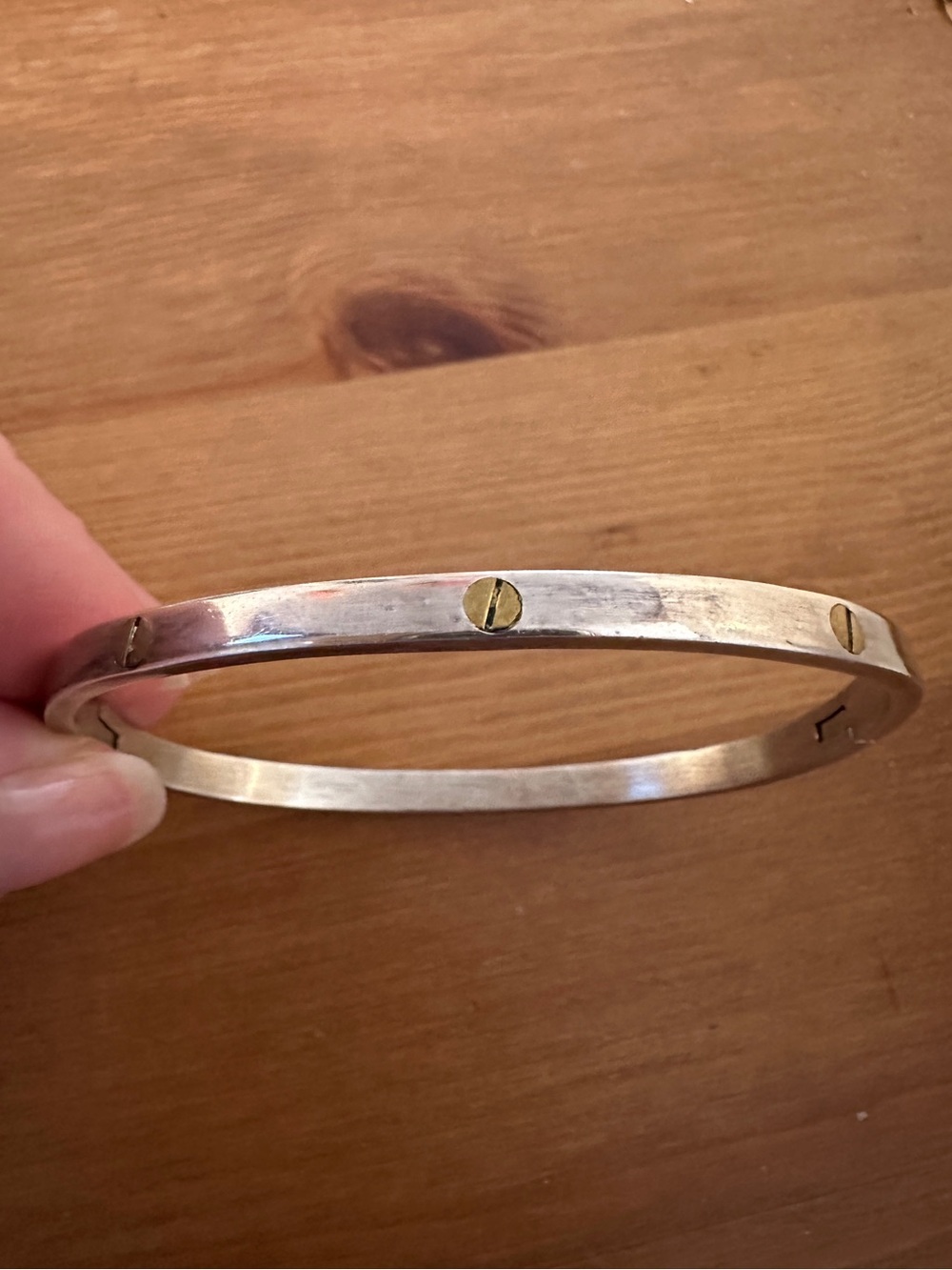 TAXCO Mexico Vintage Sterling Silver Hinged Love Bracelet w/ Screws